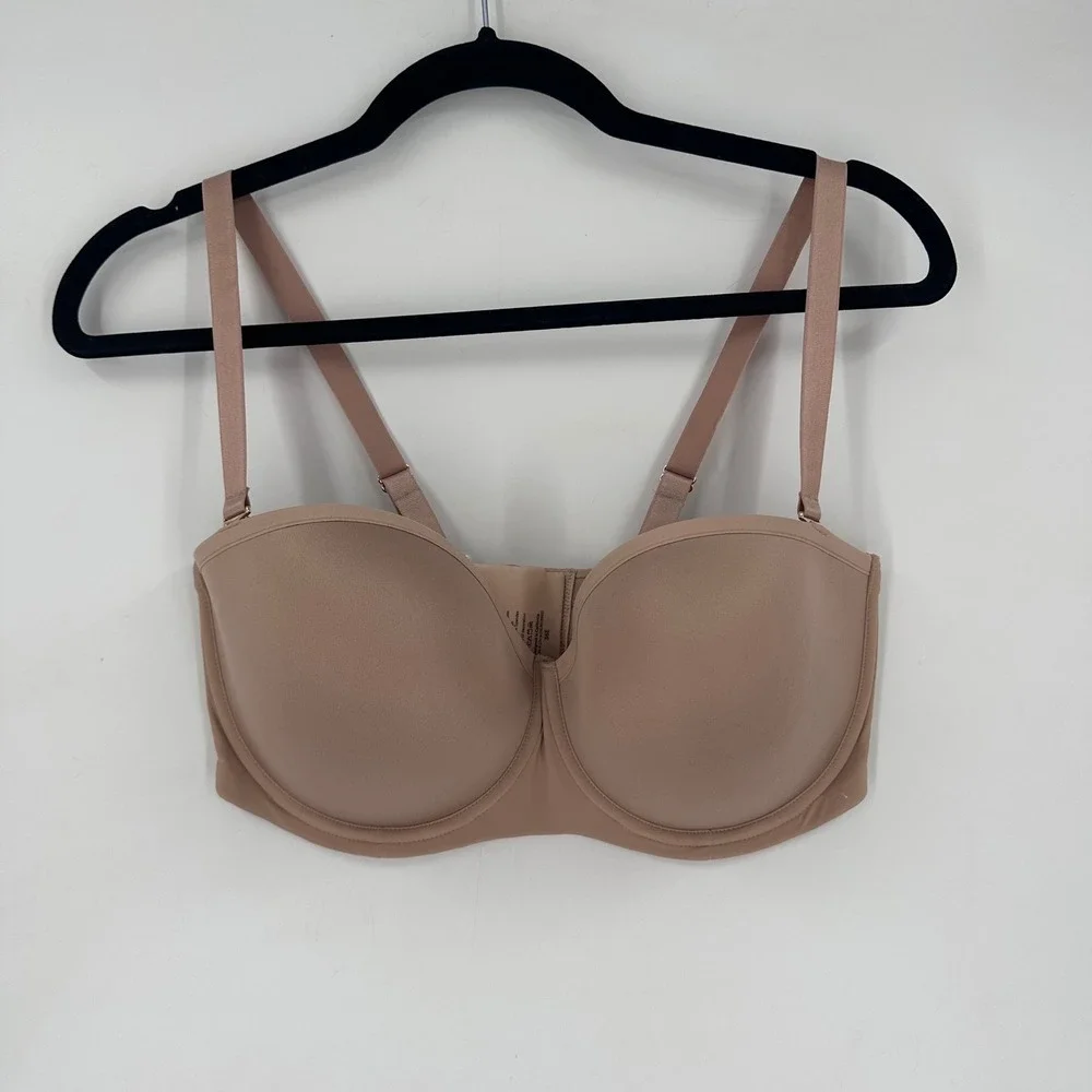 NWT Thirdlove 24/7 Classic Strapless Bra Microfiber Power Mesh Nude Size‎ 36E